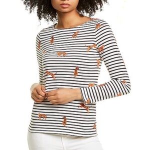 Joules Cotton Breton Top, TIGERS stripe, US 8